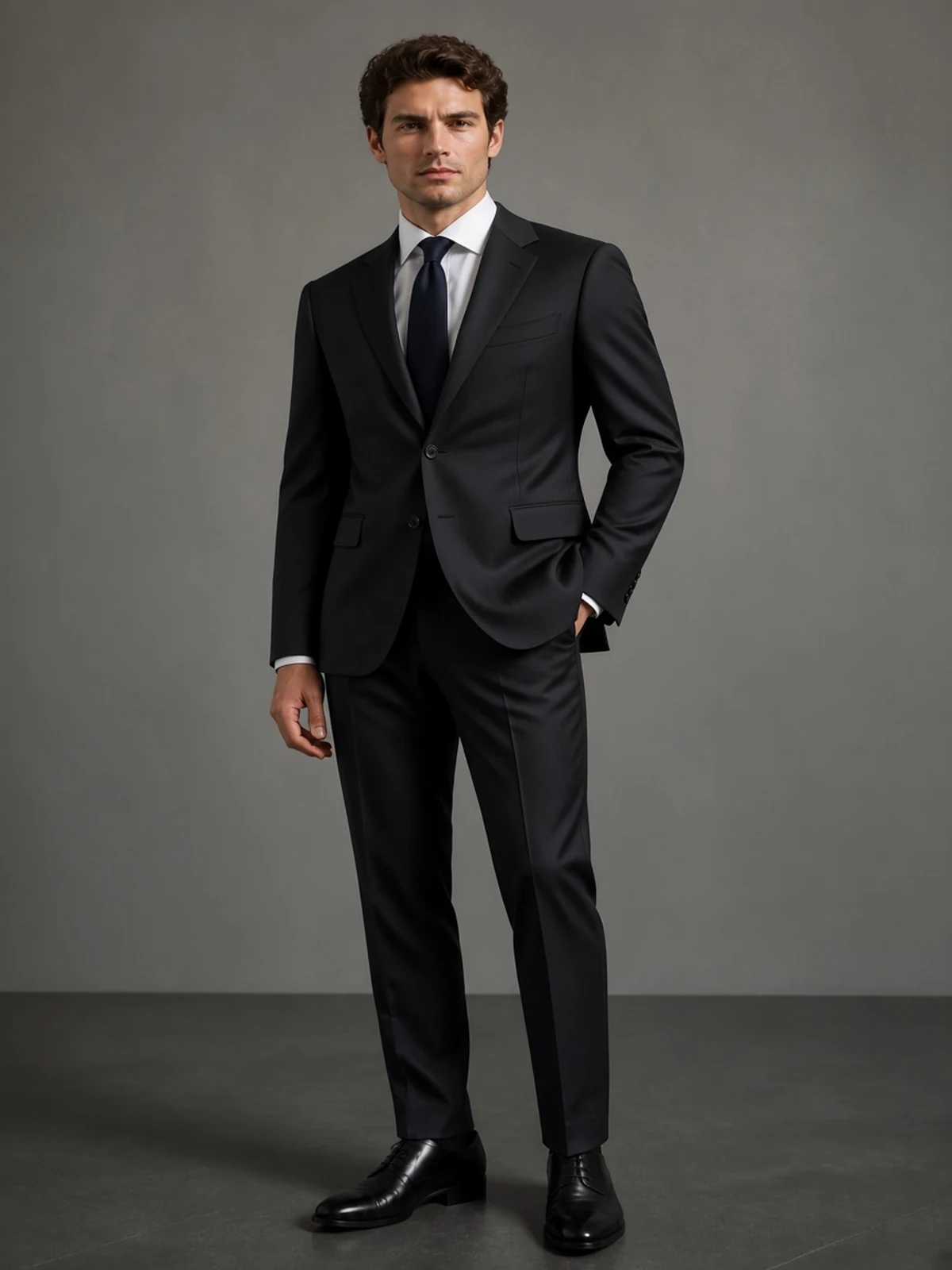 Cerruti two-ply — charcoal — vizualizácia obleku